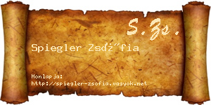 Spiegler Zsófia névjegykártya